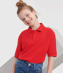 Russell Athletic Kids Poly/Cotton Piqué Polo Shirt 539B - 539B Bright Red Model