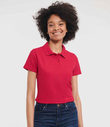 Russell Athletic Ladies Classic Poly/Cotton Piqué Polo Shirt 539F - 539F Classic Red Model