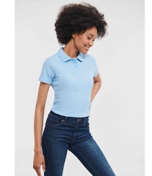 Russell Athletic Ladies Classic Poly/Cotton Piqué Polo Shirt 539F - 539F Sky Blue Model