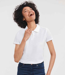 Russell Athletic Ladies Classic Poly/Cotton Piqué Polo Shirt 539F - 539F White Model
