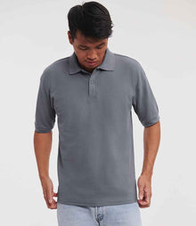 Russell Athletic Poly/Cotton Piqué Polo Shirt 539M - 539M Convoy Grey Model