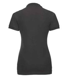 Russell Athletic Ladies Stretch Piqué Polo Shirt 566F - 566F Black Back