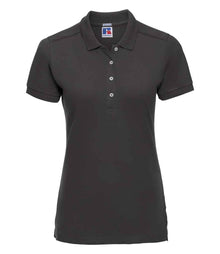 Russell Athletic Ladies Stretch Piqué Polo Shirt 566F - Black