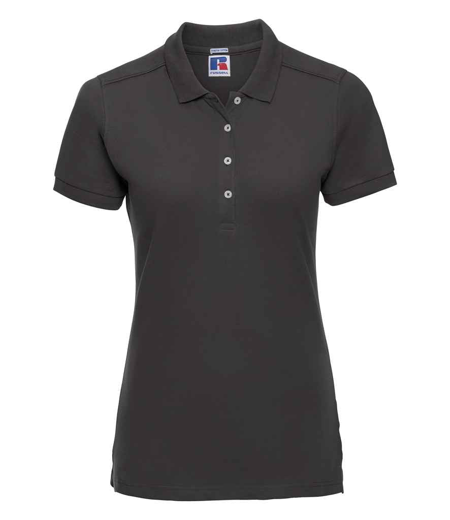 Russell Athletic Ladies Stretch Piqué Polo Shirt 566F - Black