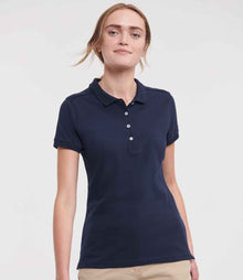 Russell Athletic Ladies Stretch Piqué Polo Shirt 566F - 566F French Navy Model