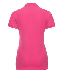 Russell Athletic Ladies Stretch Piqué Polo Shirt 566F - 566F Fuchsia Back