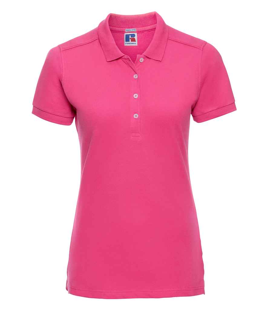 Russell Athletic Ladies Stretch Piqué Polo Shirt 566F - Fuchsia