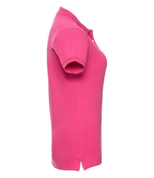 Russell Athletic Ladies Stretch Piqué Polo Shirt 566F - 566F Fuchsia Side