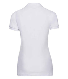 Russell Athletic Ladies Stretch Piqué Polo Shirt 566F - 566F White Back