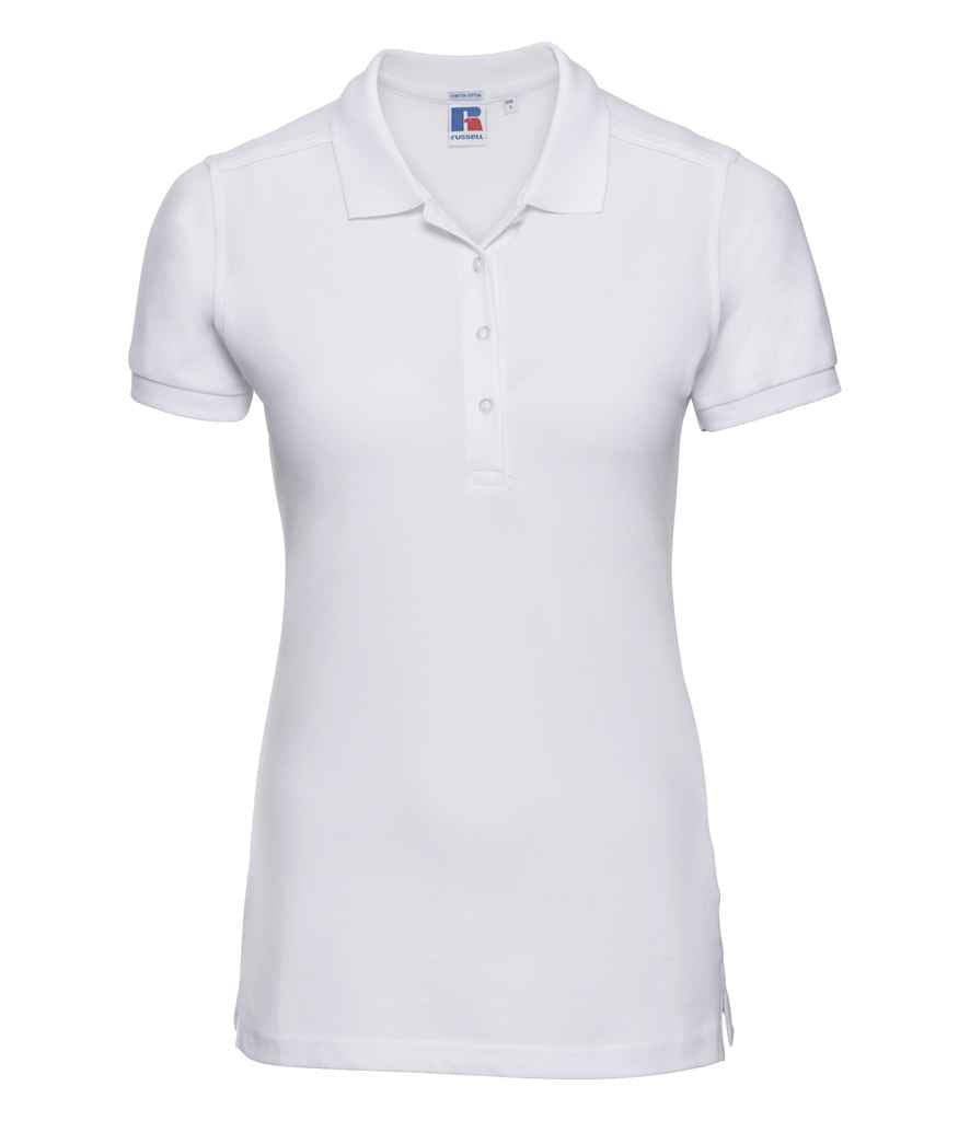 Russell Athletic Ladies Stretch Piqué Polo Shirt 566F - White