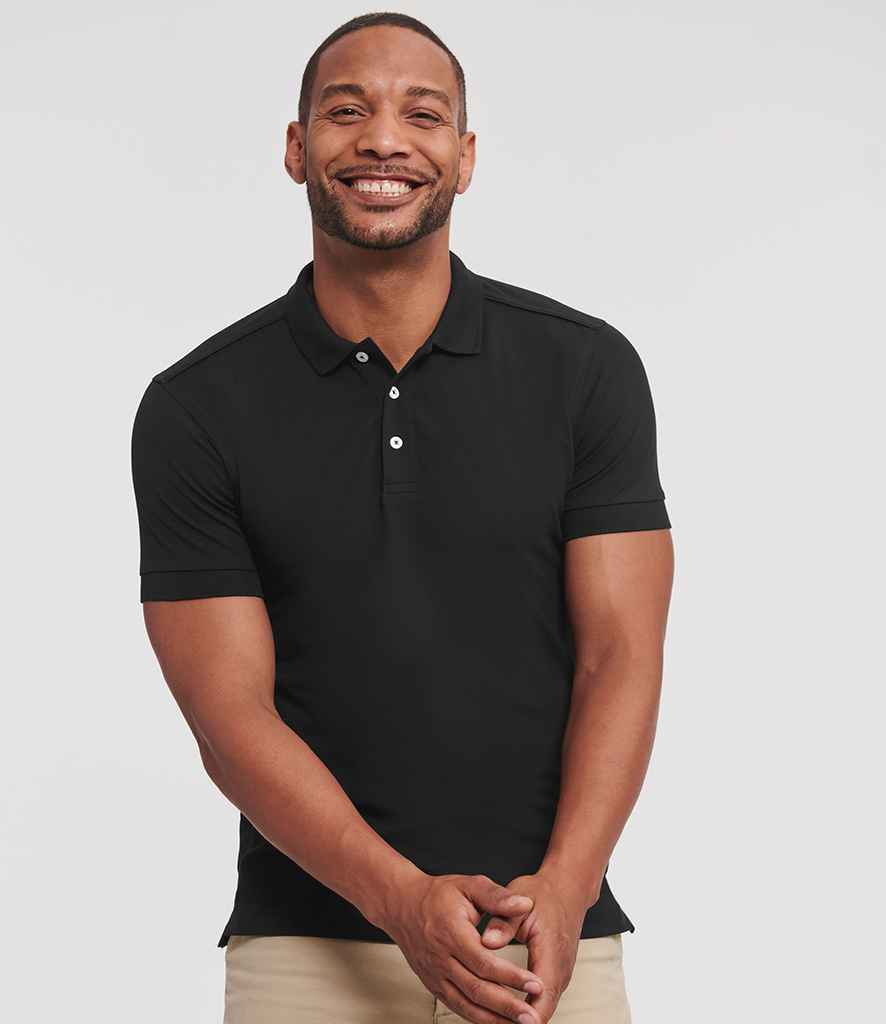 Russell Athletic Stretch Piqué Polo Shirt 566M - 566M Black Model