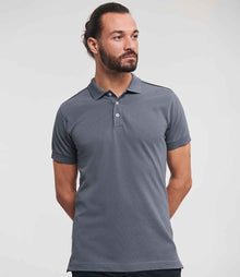 Russell Athletic Stretch Piqué Polo Shirt 566M - 566M Convoy Grey Model