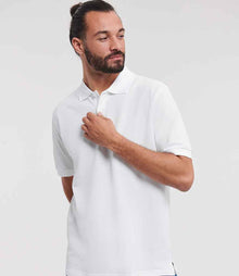 Russell Athletic Classic Cotton Piqué Polo Shirt 569M - 569M White Model
