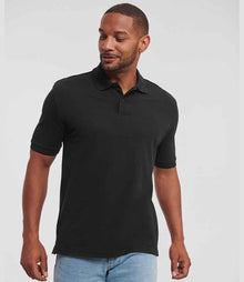 Russell Athletic Hardwearing Poly/Cotton Piqué Polo Shirt 599M - 599M Black Model