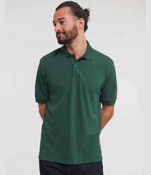 Russell Athletic Hardwearing Poly/Cotton Piqué Polo Shirt 599M - 599M Bottle Green Model