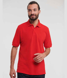 Russell Athletic Hardwearing Poly/Cotton Piqué Polo Shirt 599M - 599M Bright Red Model