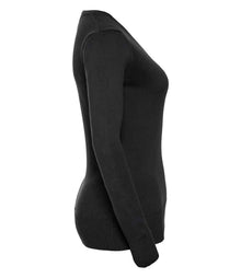 Russell Athletic Collection Ladies Cotton Acrylic V Neck Sweater 710F - 710F Black Side