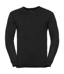 Russell Athletic Collection Cotton Acrylic V Neck Sweater 710M - Black