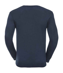 Russell Athletic Collection Cotton Acrylic V Neck Sweater 710M - 710M French Navy Back