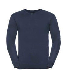 Russell Athletic Collection Cotton Acrylic V Neck Sweater 710M - French Navy