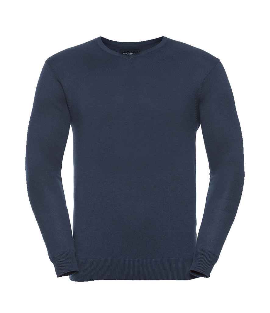 Russell Athletic Collection Cotton Acrylic V Neck Sweater 710M - French Navy
