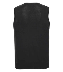 Russell Athletic Collection Sleeveless Cotton Acrylic V Neck Sweater 716M - 716M Black Back