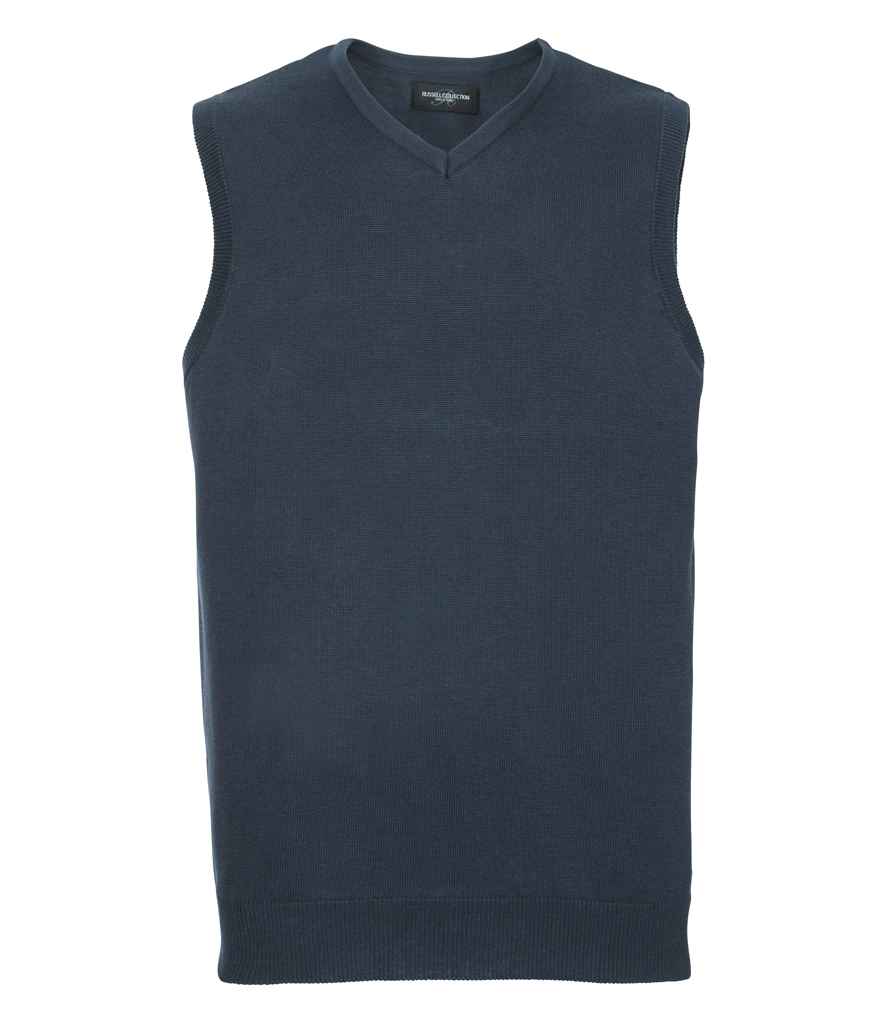 Russell Athletic Collection Sleeveless Cotton Acrylic V Neck Sweater 716M - French Navy