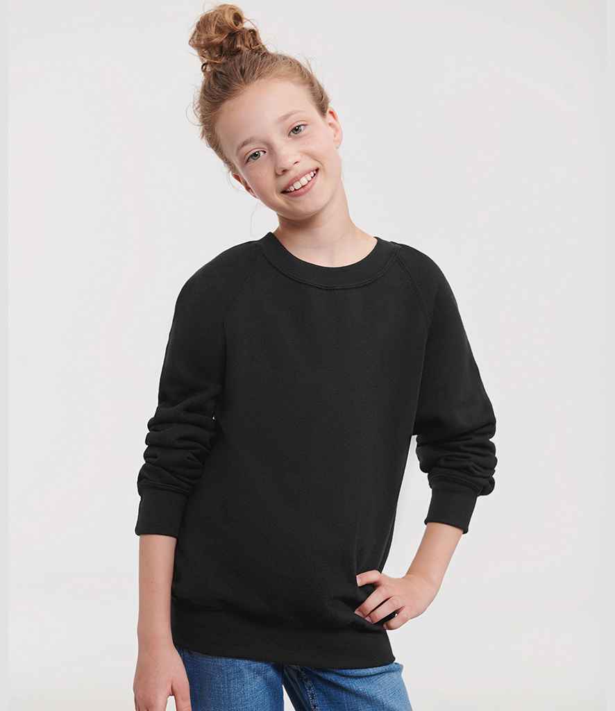 Russell Athletic Kids Raglan Sweatshirt 762B - 762B Black Model