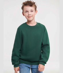 Russell Athletic Kids Raglan Sweatshirt 762B - 762B Bottle Green Model
