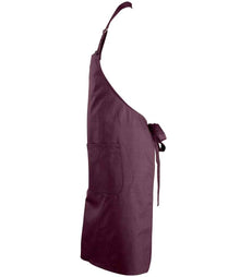 SOL'S Gala Long Bib Apron 88010 - 88010 Burgundy Side