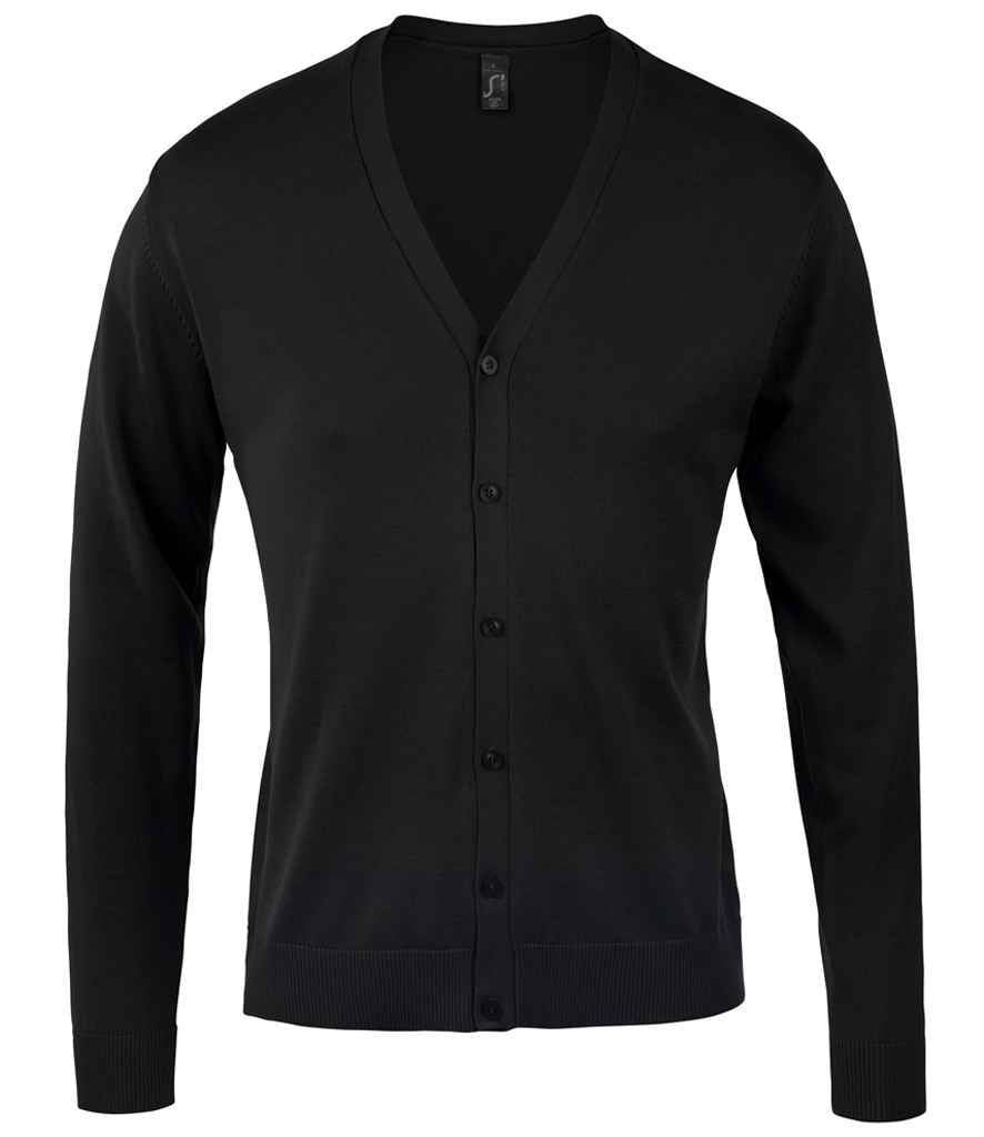 SOL'S Golden Cotton Acrylic V Neck Cardigan 90011 - Black