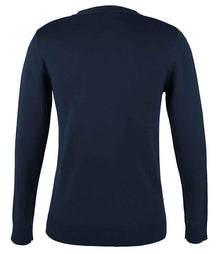 SOL'S Ladies Golden Cotton Acrylic V Neck Cardigan 90012 - 90012 Navy Back