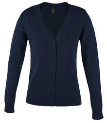 SOL'S Ladies Golden Cotton Acrylic V Neck Cardigan 90012 - Navy
