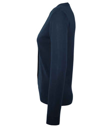 SOL'S Ladies Golden Cotton Acrylic V Neck Cardigan 90012 - 90012 Navy Side
