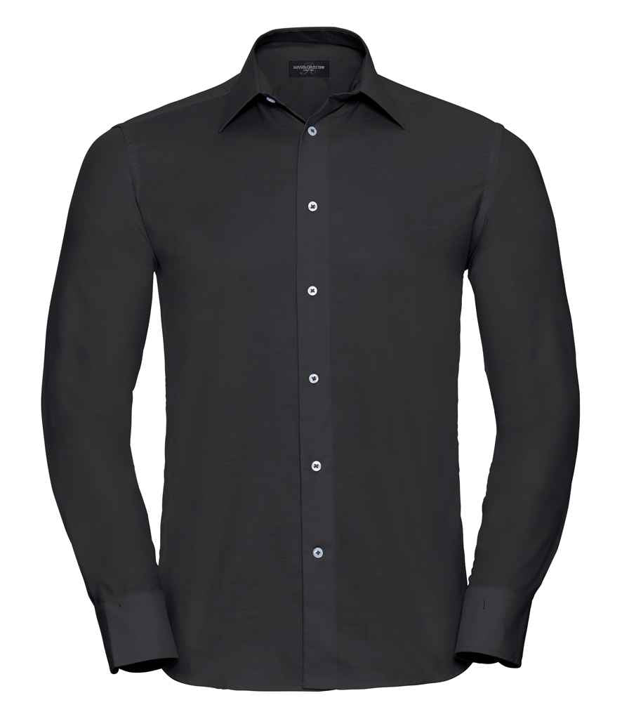 Russell Athletic Collection Long Sleeve Tailored Oxford Shirt 922M - Black