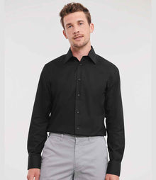 Russell Athletic Collection Long Sleeve Tailored Oxford Shirt 922M - 922M Black Model