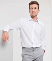 Russell Athletic Collection Long Sleeve Tailored Oxford Shirt 922M - 922M White Model