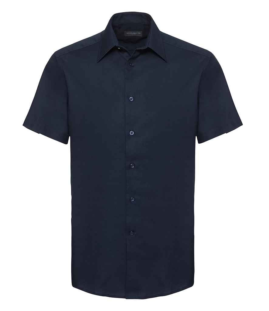 Russell Athletic Collection Short Sleeve Tailored Oxford Shirt 923M - Bright Navy
