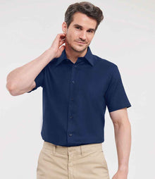 Russell Athletic Collection Short Sleeve Tailored Oxford Shirt 923M - 923M Bright Navy Model