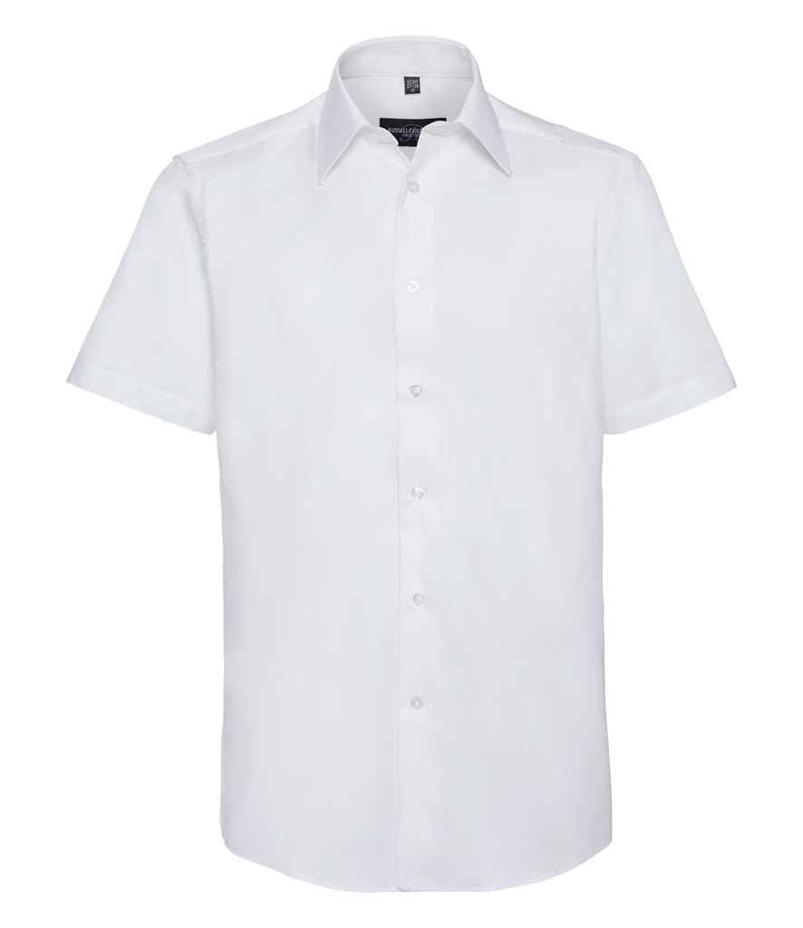 Russell Athletic Collection Short Sleeve Tailored Oxford Shirt 923M - White