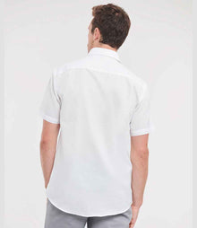 Russell Athletic Collection Short Sleeve Tailored Oxford Shirt 923M - 923M White Model