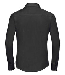 Russell Athletic Collection Ladies Long Sleeve Fitted Poplin Shirt 924F - 924F Black Back