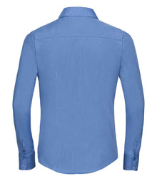 Russell Athletic Collection Ladies Long Sleeve Fitted Poplin Shirt 924F - 924F Corporate Blue Back