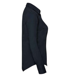 Russell Athletic Collection Ladies Long Sleeve Fitted Poplin Shirt 924F - 924F French Navy Side