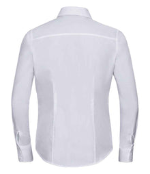Russell Athletic Collection Ladies Long Sleeve Fitted Poplin Shirt 924F - 924F White Back