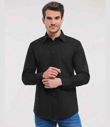Russell Athletic Collection Long Sleeve Tailored Poplin Shirt 924M - 924M Black Model
