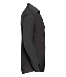 Russell Athletic Collection Long Sleeve Tailored Poplin Shirt 924M - 924M Black Side