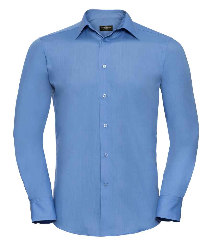 Russell Athletic Collection Long Sleeve Tailored Poplin Shirt 924M - Corporate Blue