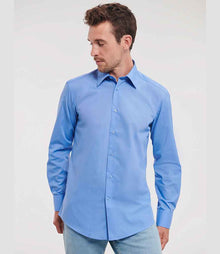 Russell Athletic Collection Long Sleeve Tailored Poplin Shirt 924M - 924M Corporate Blue Model
