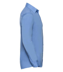 Russell Athletic Collection Long Sleeve Tailored Poplin Shirt 924M - 924M Corporate Blue Side